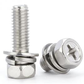 Phillips heax head with washers stainless steel Three Combination Screw