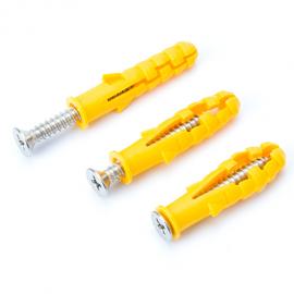 Nylon Expansion Bolt Screw Anchor Plug M6/8/10mm Small Yellow Croaker Plastic Expansion Pipe 